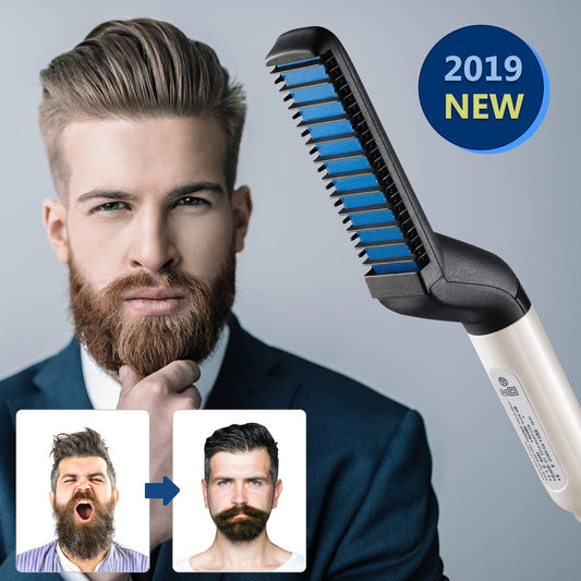 Hair Straightener For Men Multifunctional Comb Curling Electric Brush Beard Comb