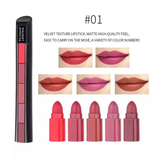 5 In 1 Huda Beauty Lipstick Nude Shades – (random Shades)