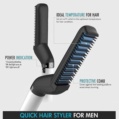 Hair Straightener For Men Multifunctional Comb Curling Electric Brush Beard Comb