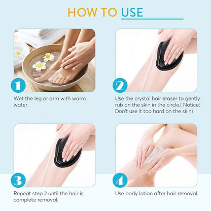 Magic Crystal Hair Remover Bleame Crystal Hair Eraser – Painless Exfoliation Hair Removal Tool For Arms Legs Back