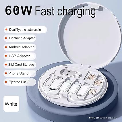 Multifunctional Data Cable Set 60w Fast Charging Cable For Android & Iphon