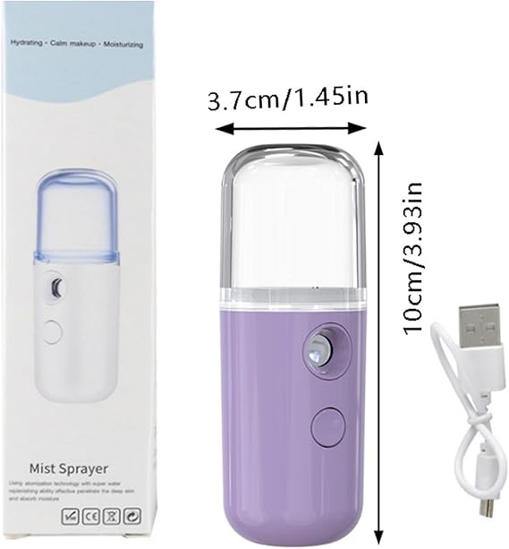 Nano Facial Mist Sprayer, 30ml Handy Atomization Machine Face Moisturizing Hydration Usb Charging