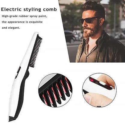 Rechargeable Hair Curler Beard Shawl Comb Multi Functional Hair Straightener Comb Brush – Imported