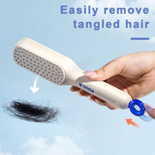 Self Cleaning Hair Brush, One-click Cleaning Telescopic Hair Comb