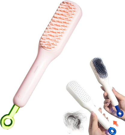 Self Cleaning Hair Brush, One-click Cleaning Telescopic Hair Comb