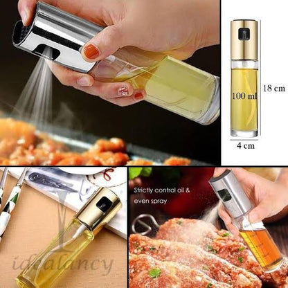 Stainless Steel Oil Spray Glass Bottle Dispenser 100ml