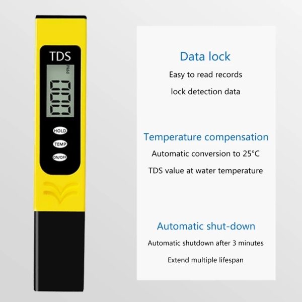 Tds Meter Digital Lcd Pen Tester | Water Quality Monitor Purity Measure Tool