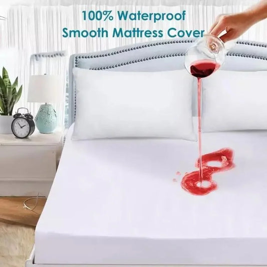 Waterproof Double Bed Mattress Cover Material Cotton Color Random 6 By 6.5 Feet