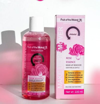 Wokali 3 In 1 Rose Essence Makeup Remover 220ml